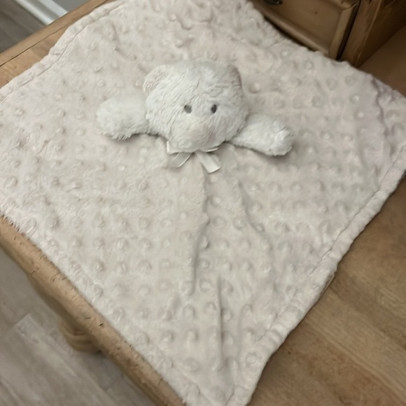 Blankets & Beyond Teddy Bear Baby Lovey Security Blanket Nubby Well-loved White - Picture 4 of 11